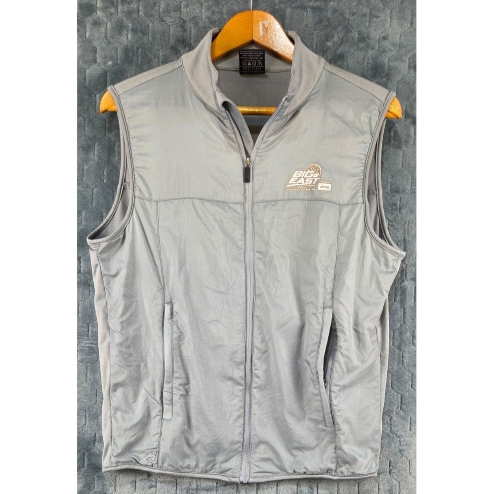 Ahead Golf‎ Vest Men's Full Zip Gray Size Medium Big East Championships By Jeep